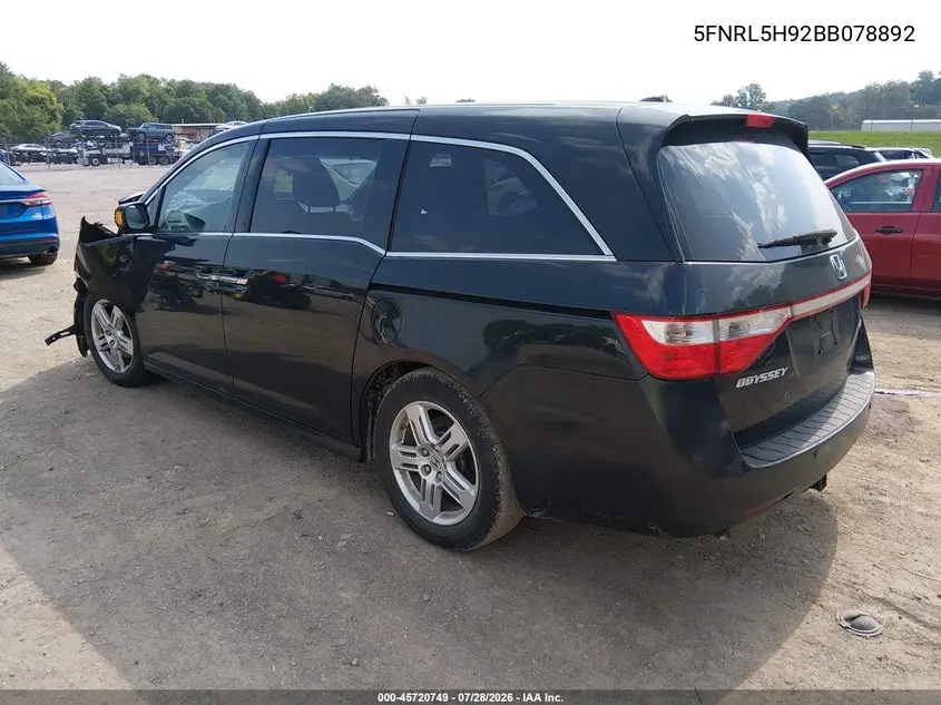 2011 HONDA ODYSSEY VIN 5FNRL5H92BB078802 — фото 3