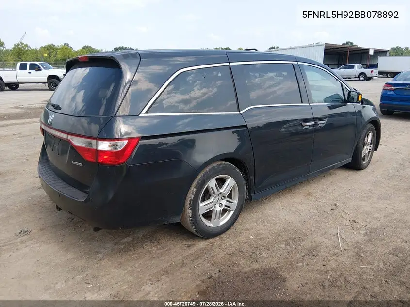 2011 HONDA ODYSSEY VIN 5FNRL5H92BB078802 — фото 4