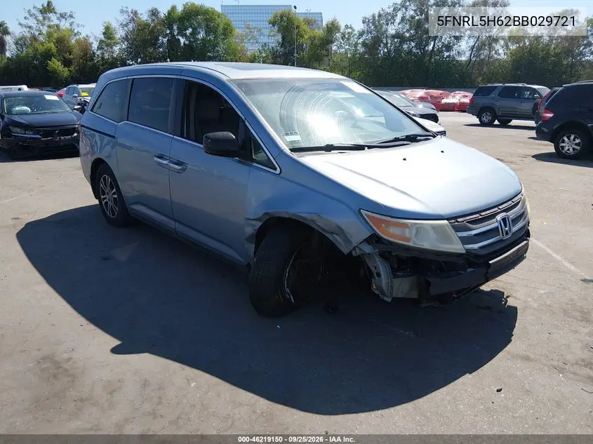 HONDA ODYSSEY 2011, VIN 5FNRL5H62BB029721