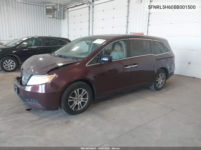 2011 HONDA ODYSSEY VIN 5FNRL5H60BB001500 — фото 2