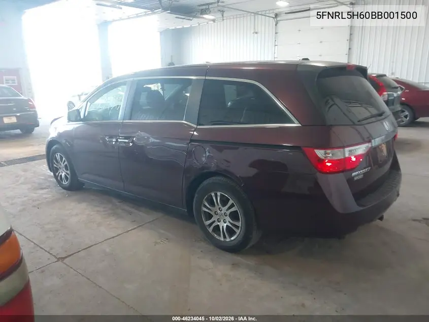 2011 HONDA ODYSSEY VIN 5FNRL5H60BB001500 — фото 3