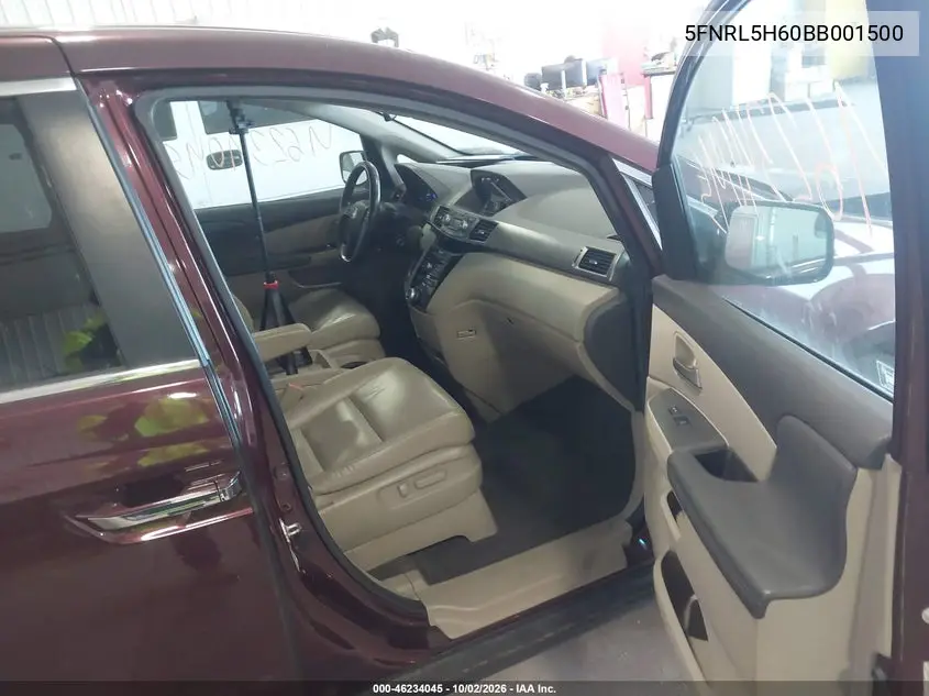 2011 HONDA ODYSSEY VIN 5FNRL5H60BB001500 — фото 5