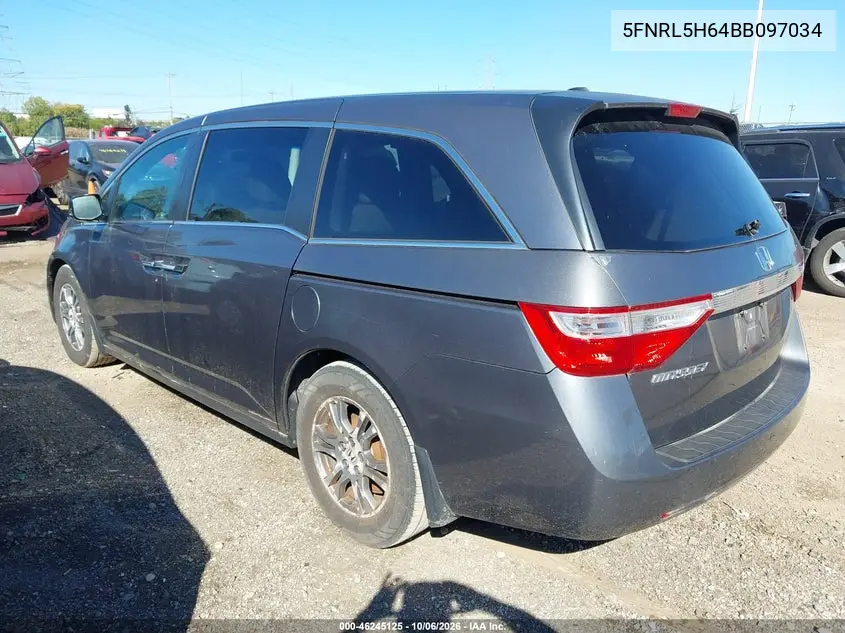 2011 HONDA ODYSSEY VIN 5FNRL5H64BB097034 — фото 3