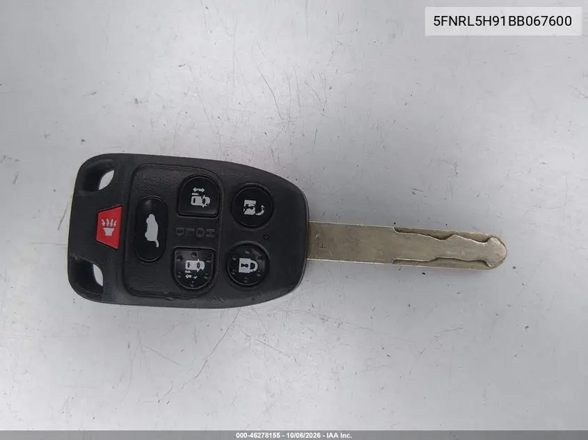 2011 HONDA ODYSSEY VIN 5FNRL5H91BB067600 — фото 11