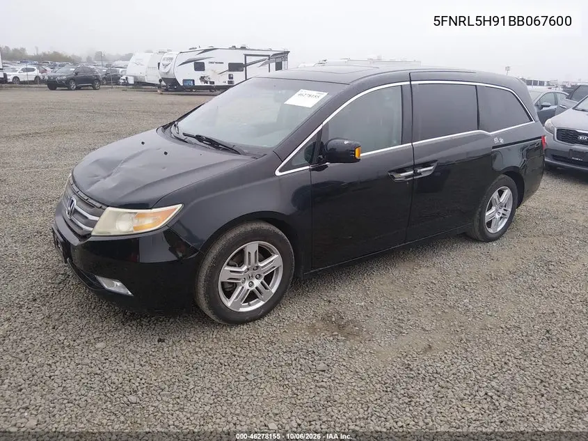 2011 HONDA ODYSSEY VIN 5FNRL5H91BB067600 — фото 2