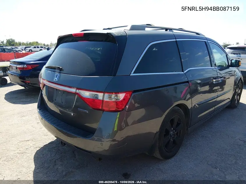 2011 HONDA ODYSSEY VIN 5FNRL5H94BB087159 — фото 4