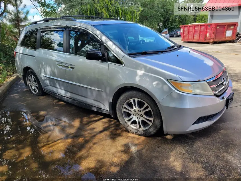 HONDA ODYSSEY 2011, VIN 5FNRL5H63BB004360