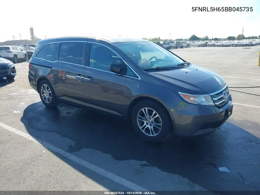 HONDA ODYSSEY 2011, VIN 5FNRL5H65BB045735