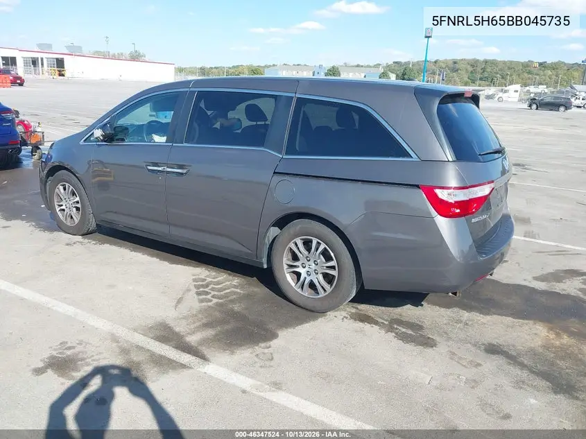 2011 HONDA ODYSSEY VIN 5FNRL5H65BB045735 — фото 3