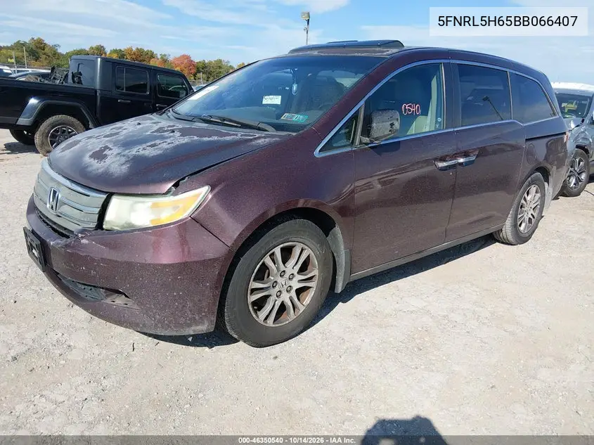 2011 HONDA ODYSSEY VIN 5FNRL5H65BB066407 — фото 2