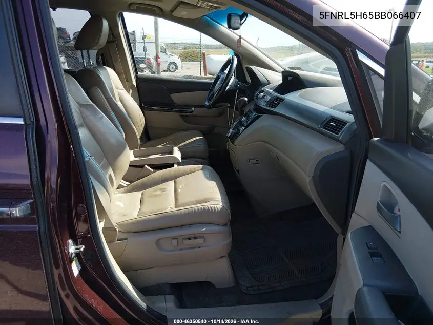 2011 HONDA ODYSSEY VIN 5FNRL5H65BB066407 — фото 5