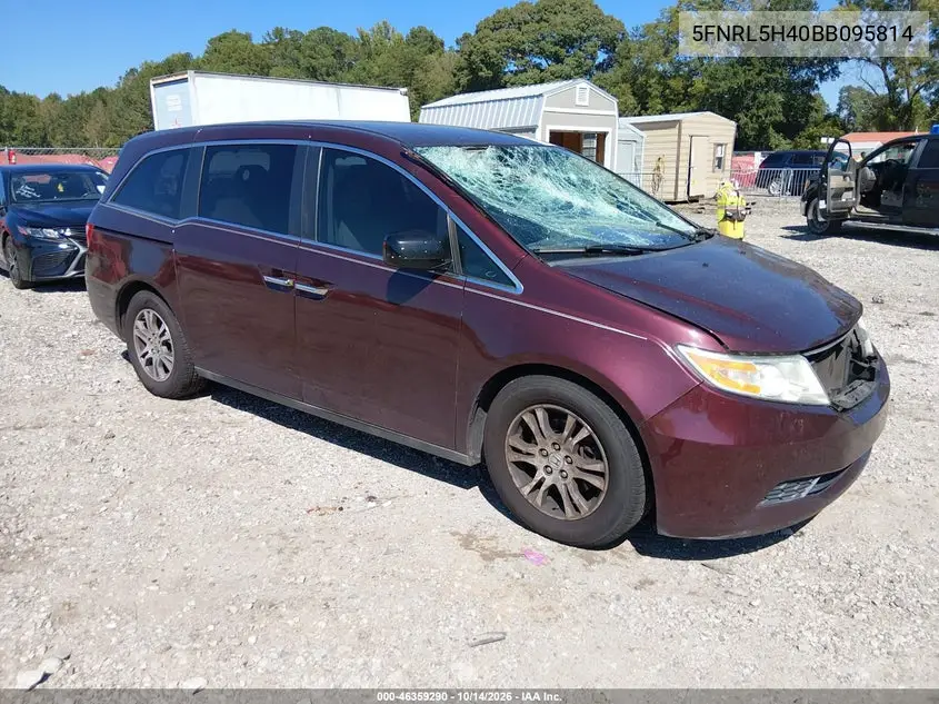 HONDA ODYSSEY 2011, VIN 5FNRL5H40BB095814