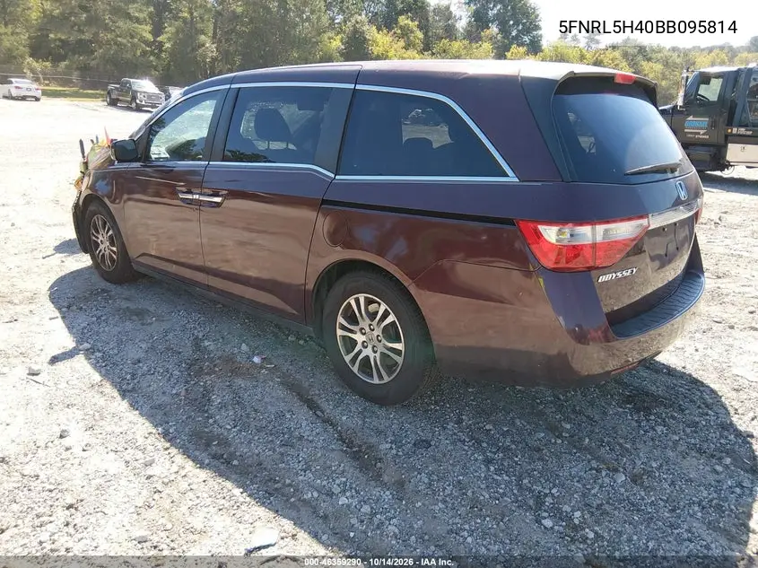 2011 HONDA ODYSSEY VIN 5FNRL5H40BB095814 — фото 3