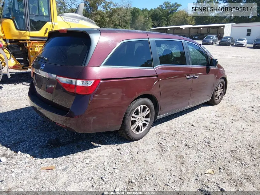2011 HONDA ODYSSEY VIN 5FNRL5H40BB095814 — фото 4