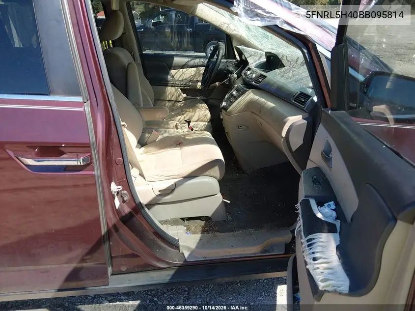 2011 HONDA ODYSSEY VIN 5FNRL5H40BB095814 — фото 5