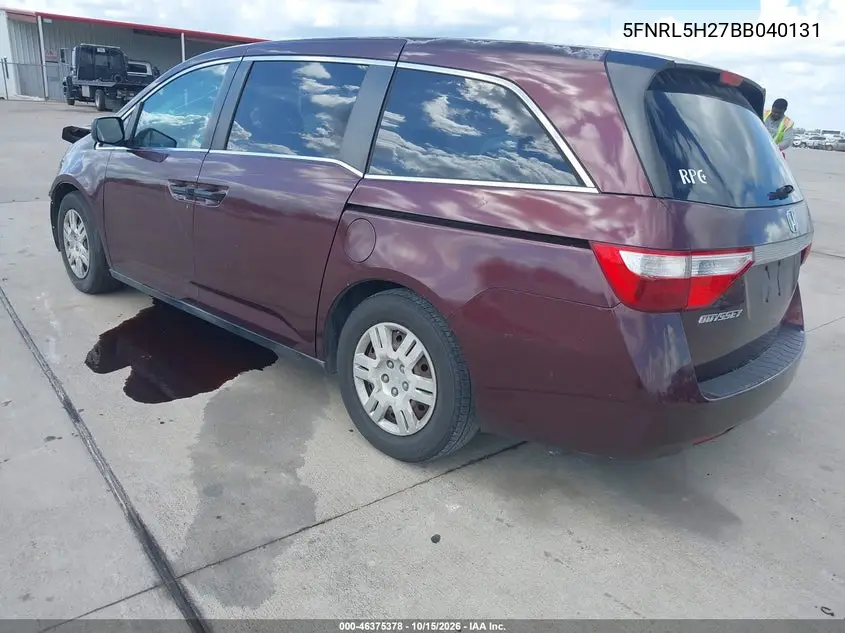 2011 HONDA ODYSSEY VIN 5FNRL5H27BB040131 — фото 3
