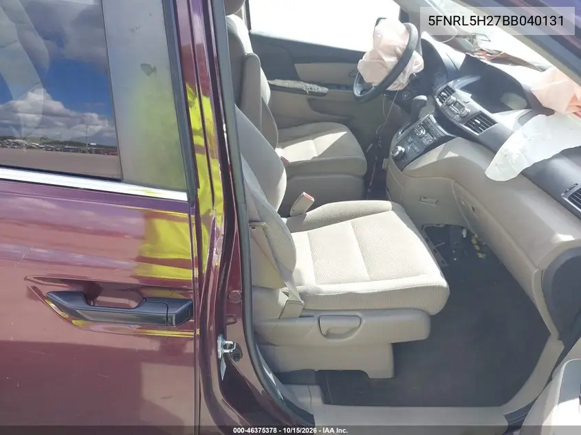 2011 HONDA ODYSSEY VIN 5FNRL5H27BB040131 — фото 5