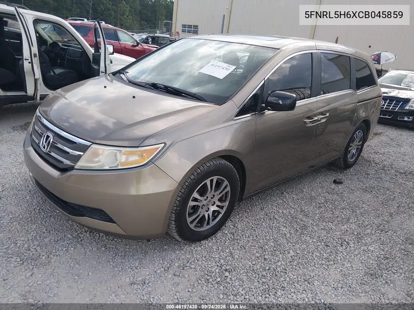 2012 HONDA ODYSSEY VIN 5FNRL5H6XCB045859 — фото 2