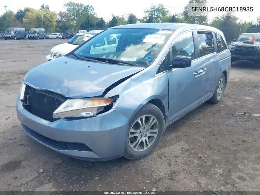 2012 HONDA ODYSSEY VIN 5FNRL5H68CB018935 — фото 2