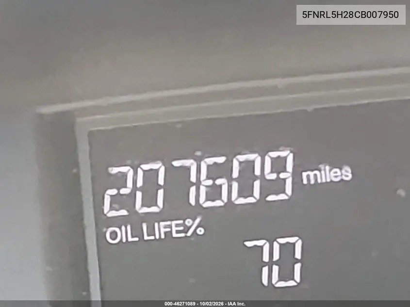 2012 HONDA ODYSSEY VIN 5FNRL5H28CB007950 — фото 16