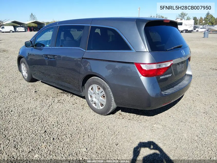 2012 HONDA ODYSSEY VIN 5FNRL5H28CB007950 — фото 3