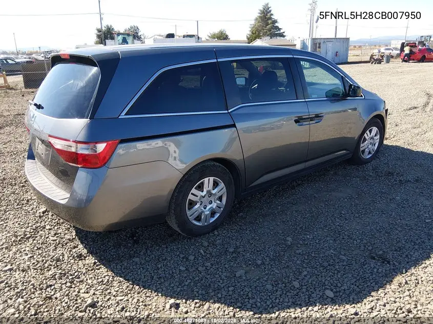 2012 HONDA ODYSSEY VIN 5FNRL5H28CB007950 — фото 4