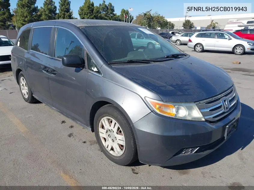 HONDA ODYSSEY 2012, VIN 5FNRL5H25CB019943