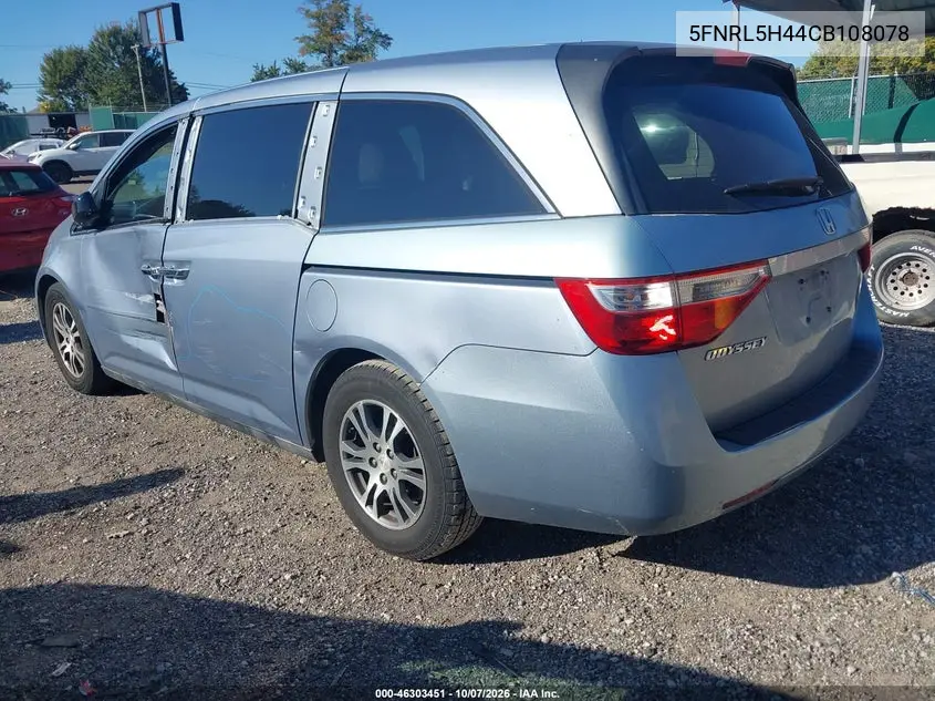 2012 HONDA ODYSSEY VIN 5FNRL5H44CB108078 — фото 3