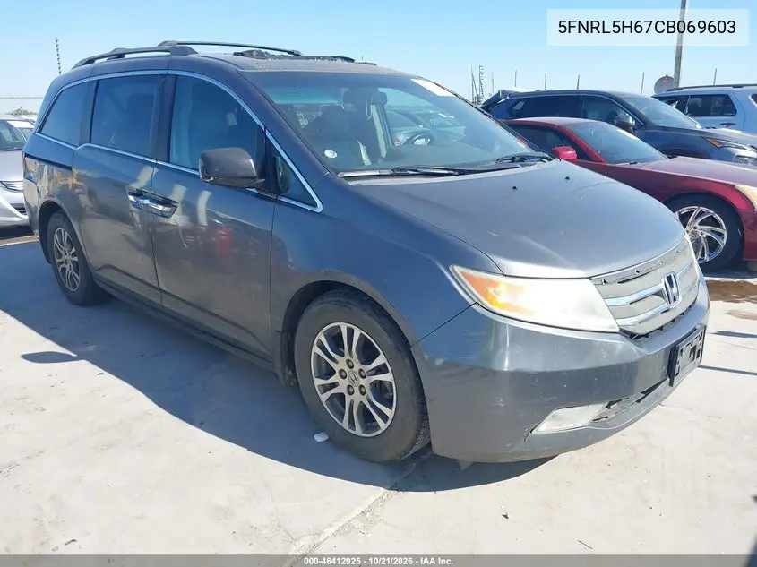 HONDA ODYSSEY 2012, VIN 5FNRL5H67CB069603