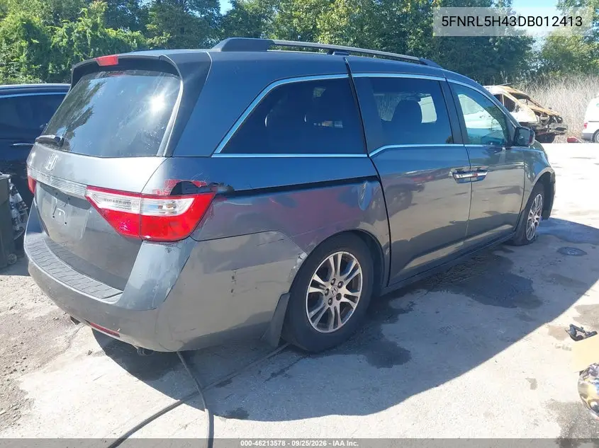 2013 HONDA ODYSSEY VIN 5FNRL5H43DB012413 — фото 4