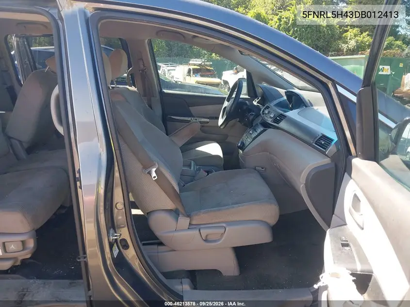 2013 HONDA ODYSSEY VIN 5FNRL5H43DB012413 — фото 5