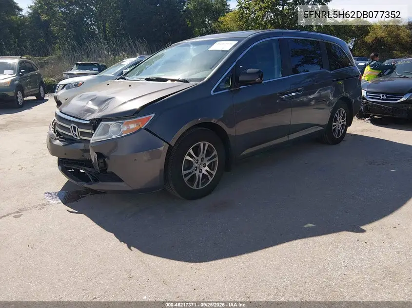 2013 HONDA ODYSSEY VIN 5FNRL5H62DB077352 — фото 2