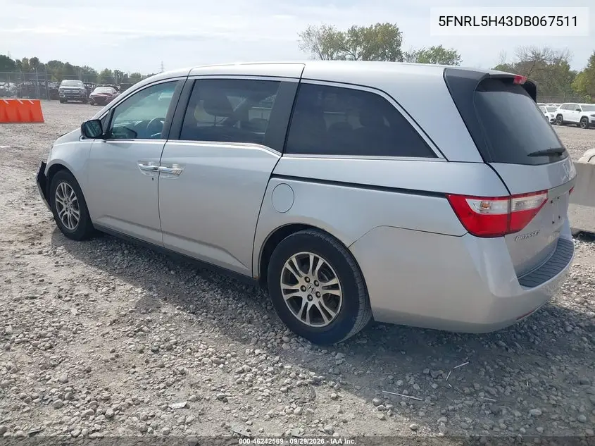 2013 HONDA ODYSSEY VIN 5FNRL5H43DB067511 — фото 3
