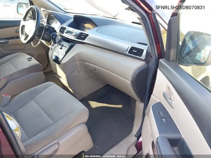 2013 HONDA ODYSSEY VIN 5FNRL5H25DB070831 — фото 5
