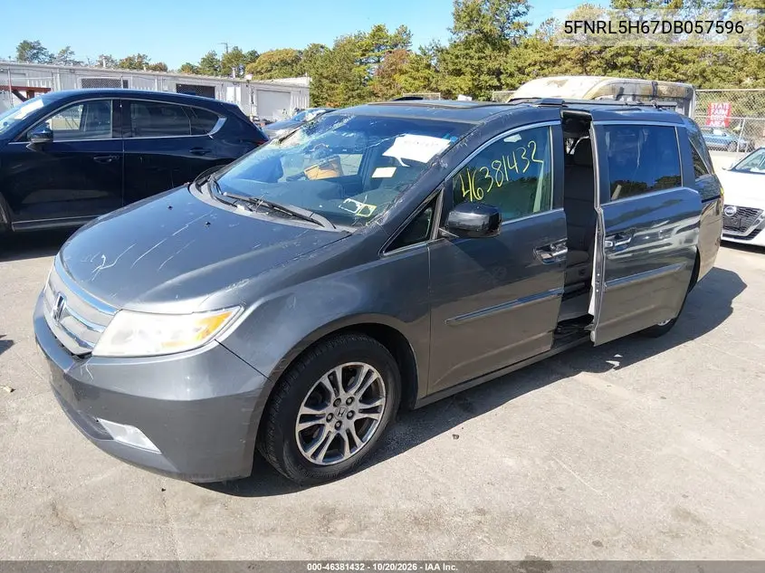 2013 HONDA ODYSSEY VIN 5FNRL5H67DB057596 — фото 2