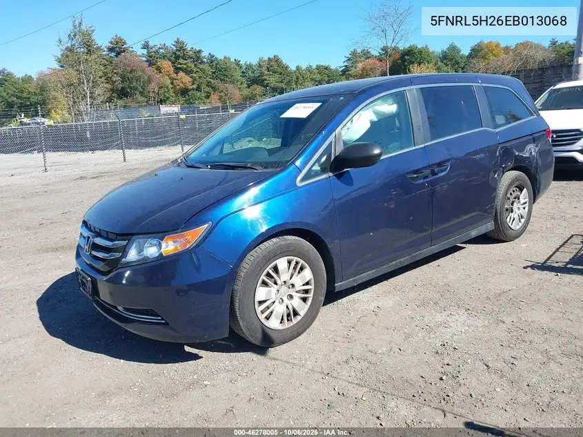 2014 HONDA ODYSSEY VIN 5FNRL5H26EB013068 — фото 2