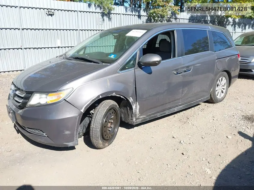 2014 HONDA ODYSSEY VIN 5FNRL5H47EB081428 — фото 2