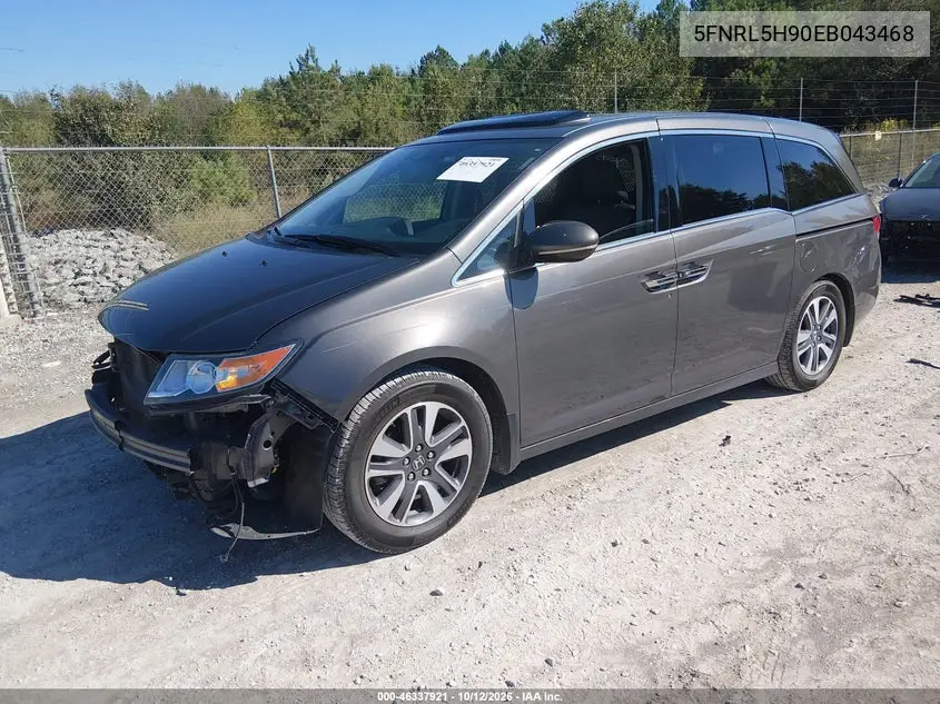 2014 HONDA ODYSSEY VIN 5FNRL5H90EB043468 — фото 2