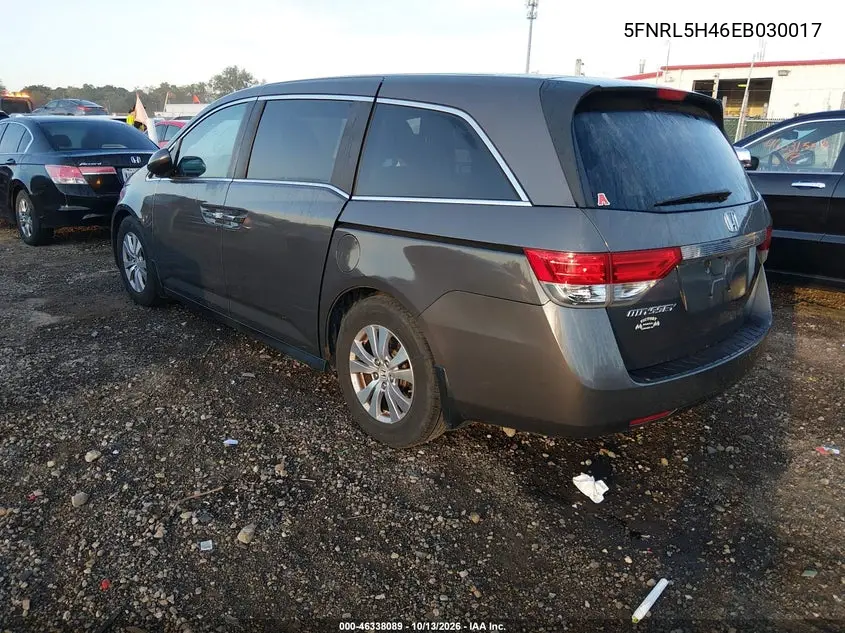 2014 HONDA ODYSSEY VIN 5FNRL5H46EB030017 — фото 3