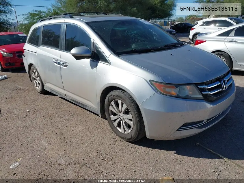 HONDA ODYSSEY 2014, VIN 5FNRL5H63EB135115