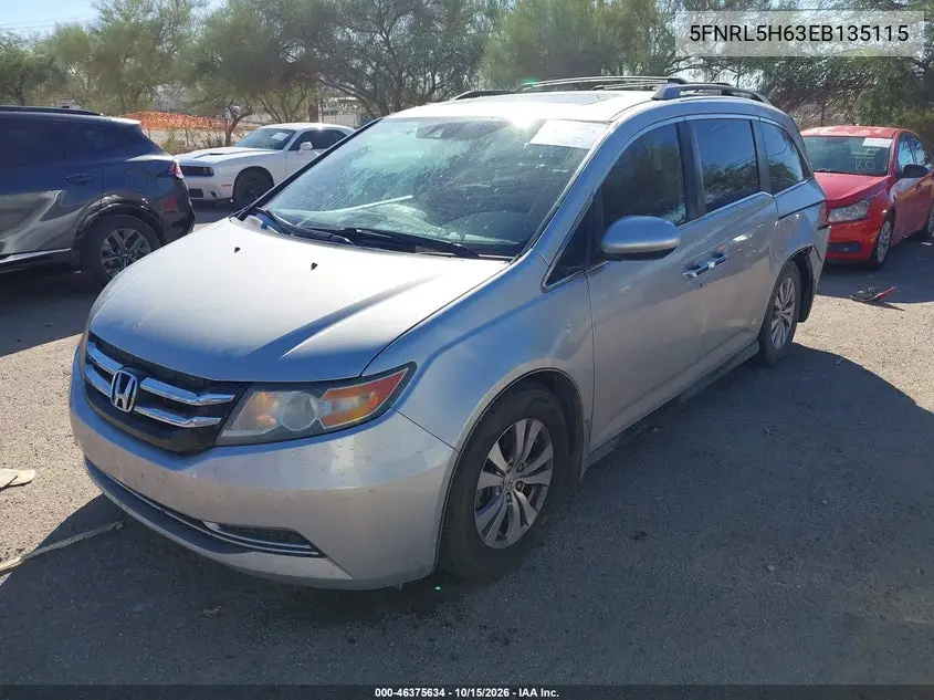 2014 HONDA ODYSSEY VIN 5FNRL5H63EB135115 — фото 2