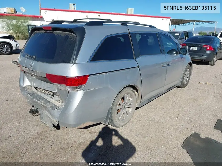2014 HONDA ODYSSEY VIN 5FNRL5H63EB135115 — фото 4