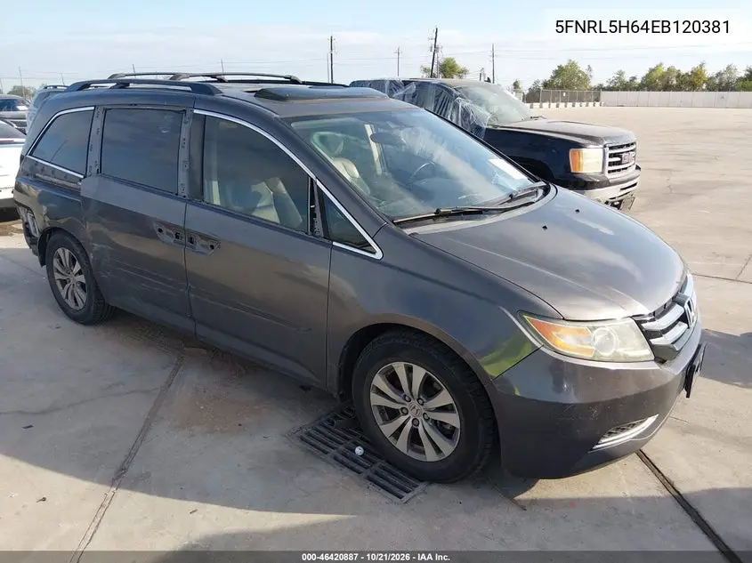 HONDA ODYSSEY 2014, VIN 5FNRL5H64EB120381