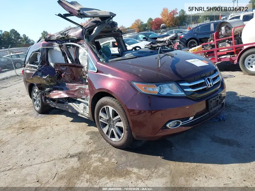 HONDA ODYSSEY 2014, VIN 5FNRL5H90EB036472