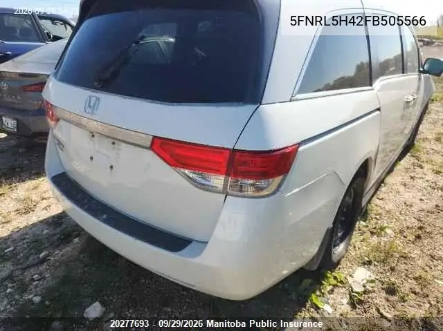 2015 HONDA ODYSSEY VIN 5FNRL5H42FB505566 — фото 4