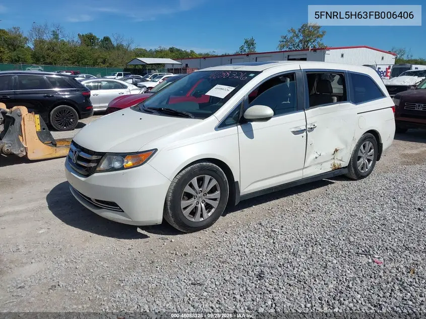2015 HONDA ODYSSEY VIN 5FNRL5H63FB006406 — фото 2