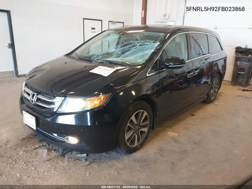 2015 HONDA ODYSSEY VIN 5FNRL5H92FB023868 — фото 2