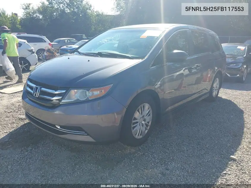 2015 HONDA ODYSSEY VIN 5FNRL5H25FB117553 — фото 2