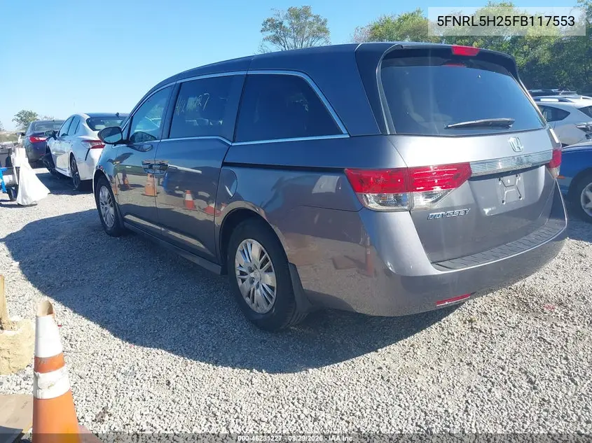 2015 HONDA ODYSSEY VIN 5FNRL5H25FB117553 — фото 3