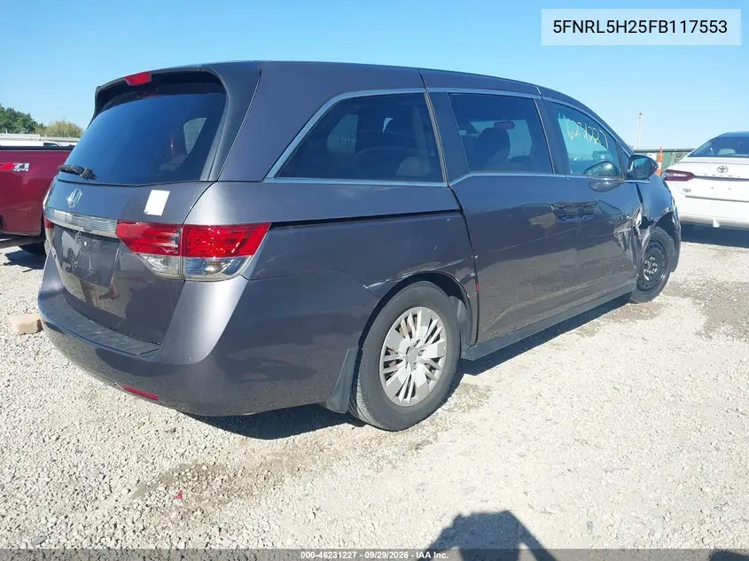 2015 HONDA ODYSSEY VIN 5FNRL5H25FB117553 — фото 4